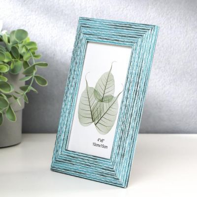 Фоторамка пластик 10х15 см "Плетение оттенки синего" 20х15 см