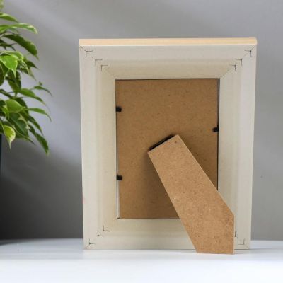 Фоторамка пластик 10х15 см "Двойной беж с белой полосой" 22х17х2 см