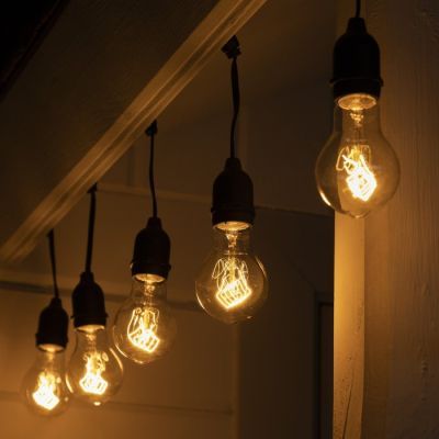 Гирлянда «Ретро белт-лайт» 10 м, IP54, УМС, тёмная нить, шаг 50 см, E27, 220 В