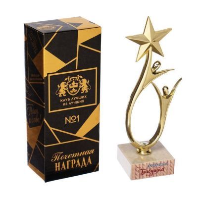 Кубок «Любимая бабушка», люди со звездой на белой подставке, 18 х 5,5 х 5,5 см