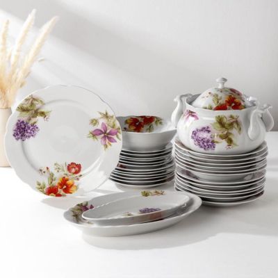 Сервиз столовый «Аппетитный. Альпийские цветы», 29 предметов