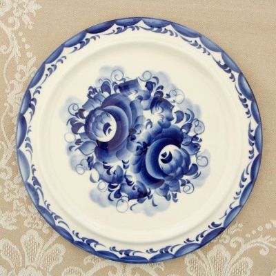 Блинница «Барышня», 24×24×19 см, гжель