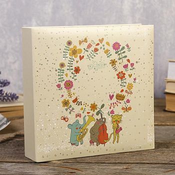 Фотоальбом на 200 фото 10х15 см "Концерт в зоопарке" бумажные листы 22,5х22х5 см