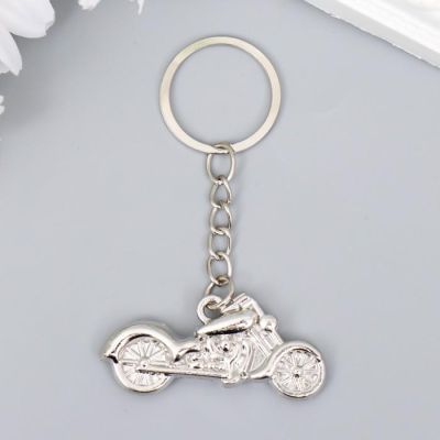 Брелок металл "Спортивный мотоцикл" серебро 4,5х2,2 см