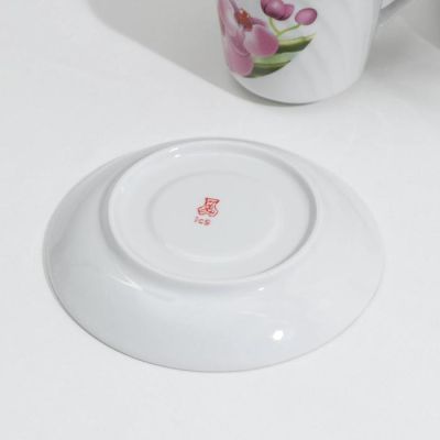 Сервиз чайный «Бамбуковая орхидея», 14 предметов: чайник 1 л, сахарница 400 мл, 6 чашек 220 мл, 6 блюдец d=14 см