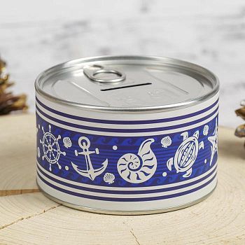 Копилка металл "Море" 10х10х6 см