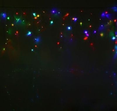 Гирлянда уличная "Бахрома" (Ш:2 м, В:0,6 м, нить силикон, моргает)