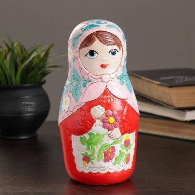 Копилка "Матрёшка", 22 см, КРАСНЫЙ МИКС
