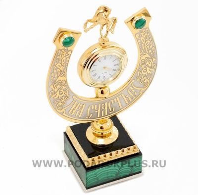Часы "Подкова на счастье"-2 камень малахит