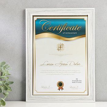 Фоторамка пластик формат А4 "Плетение" серая с белой обводкой 33,5х24,5 см