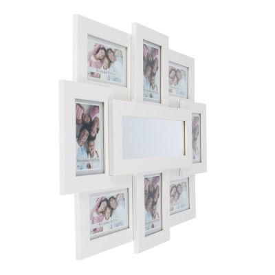 Фоторамка 8 в 1 10х15 см "Белая" + зеркало 10x30 см в коробке