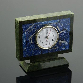 Часы настольные "Семафор", 15х5х13 см, змеевик, лазурит