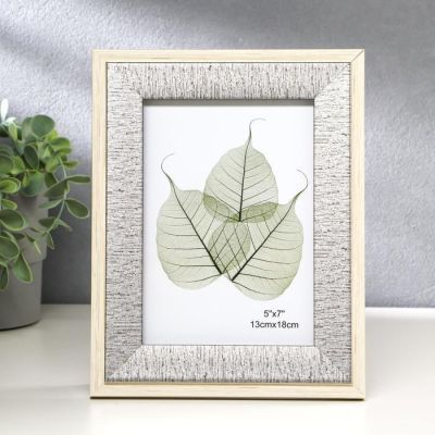 Фоторамка пластик 13х18 см "Серый джинс в обрамлении светлого дерева" 23х18х1,5 см