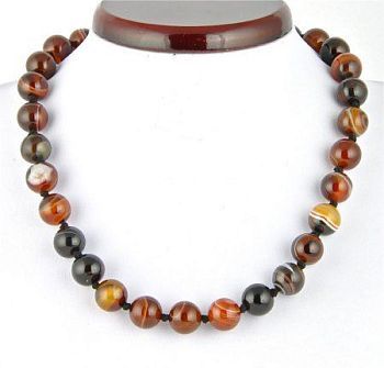 Бусы Сардоникс "Классика №12" арт.НСН-1(12)-48-1у