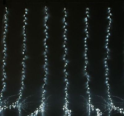 Гирлянда "Дождь" уличная (УМС, Ш:2 м, В:3 м, нить белая, белый)