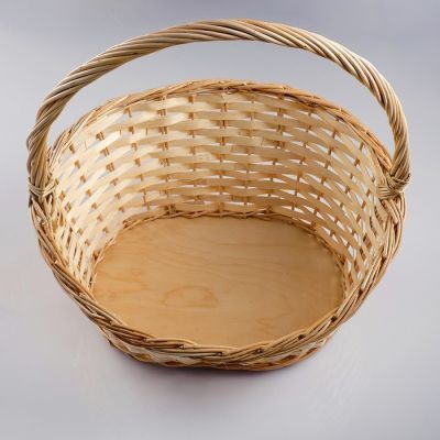 Корзина «Новая», дно:34×24 см, верх:43×37 см, H=14/19/41 см, ручное плетение, шпон, лоза