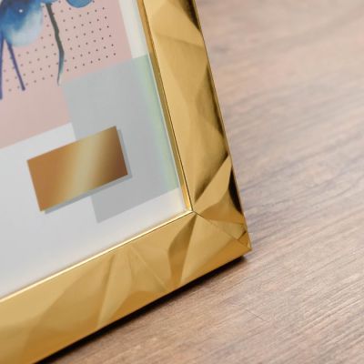 Фоторамка пластик 13х18 см "3D грани на золоте" 22х17х1 см