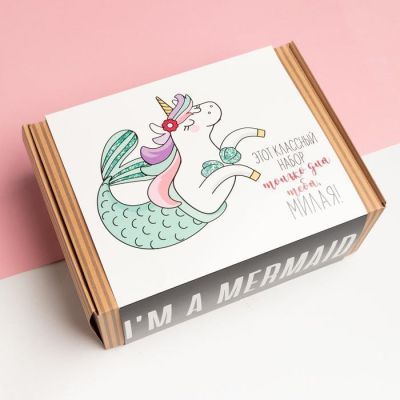 Набор подарочный I'm a mermaid вид 2, плед и аксессуары