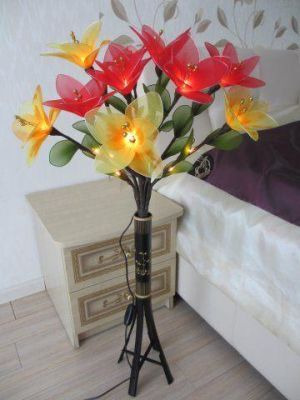 Светильник-букет «Lily оранжевый с красным» Art 209