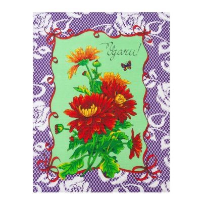 Полотенце вафельное  "Удачи" 45х60 см, сиреневый, 160 гр/м, хл,