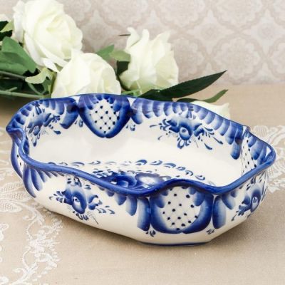 Блюдо под заливное, гжель