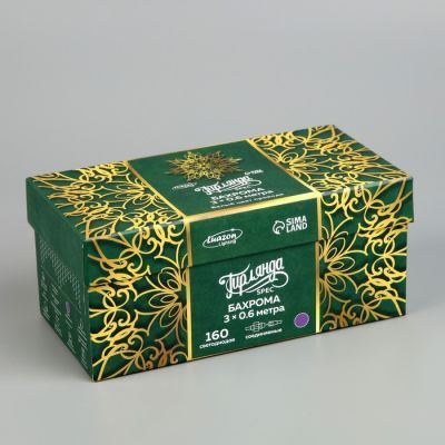 Гирлянда «Бахрома» 3 × 0.6 м, IP44, УМС, белая нить, 160 LED, свечение фиолетовое, 220 В