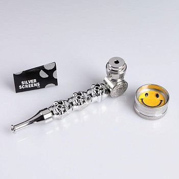 Набор "Улыбка": трубка оригинальная и измельчитель для табака