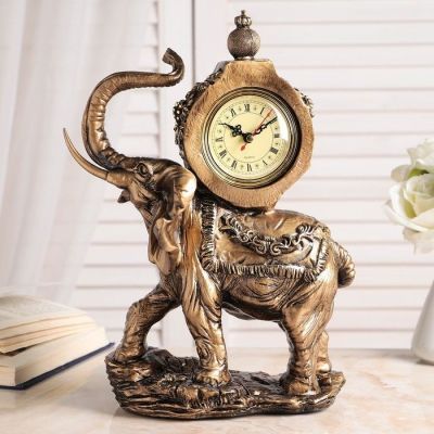 Часы настольные "Слон", цвет  бронзовый, 35х22х10 см