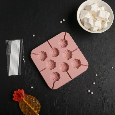 Форма для леденцов Доляна «Летний полдень», 12,5×12,5×1,5 см, 8 ячеек, цвет МИКС