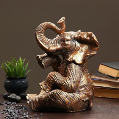 Копилка "Слон сидя" бронза 40х23х29см