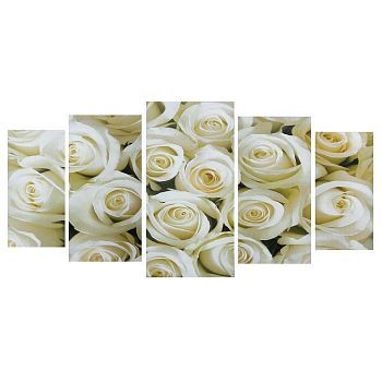 Картина модульная на подрамнике "Белый букет" 2-40*80; 2-50*100; 1-60*120: 120*250 см