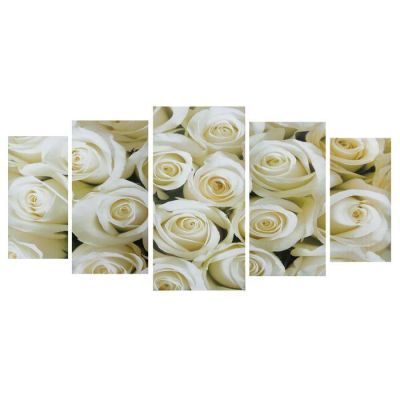 Картина модульная на подрамнике "Белый букет" 2-40*80; 2-50*100; 1-60*120: 120*250 см