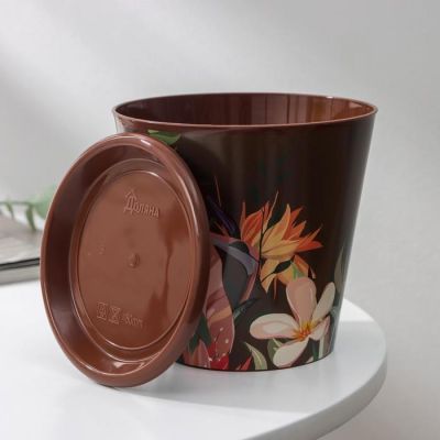 Горшок для цветов Доляна «Тропический лес», 800 мл, цвет коричневый