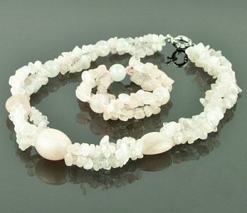 Комплект Кварц Розовый  "Изаура" арт.П3151