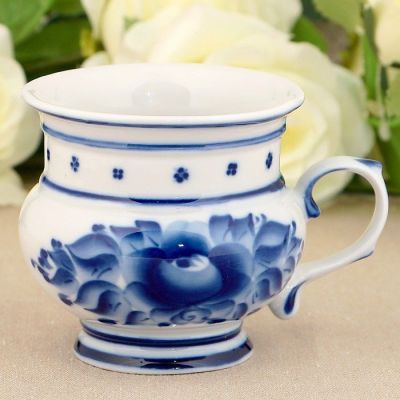 Чашка "Голубка", гжель, фарфор, 2с, МИКС