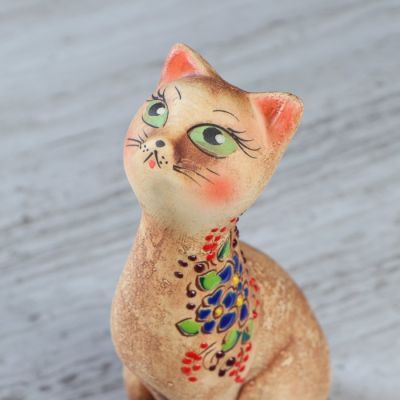 Копилка "Кися", под шамот, коричневая, 24 см