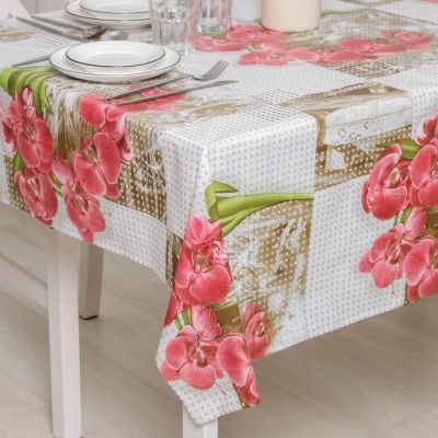 Клеёнка столовая на нетканой основе, ширина 137 см, толщина 0,08 мм, рулон 20 м