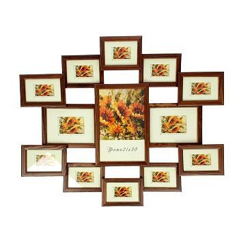 Фоторамка на 13 фото 10х15 см, 15х21 см, 21х30 см, смуглая