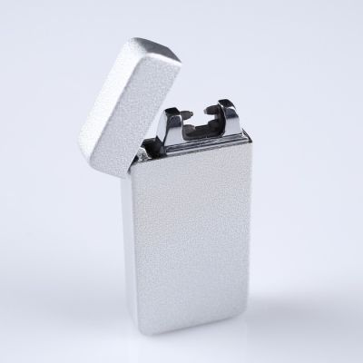 Зажигалка электронная в подарочной коробке, USB, дуговая, серебристый металлик, 3.5х7 см