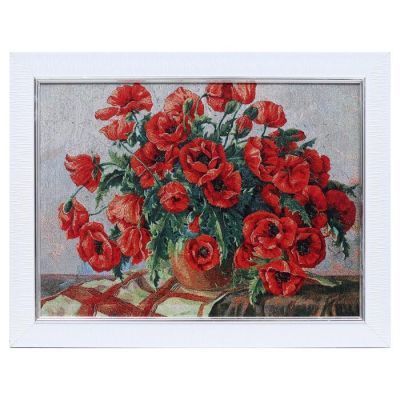 M020-30х40 Картина из гобелена "Маки в вазе" (35х45)