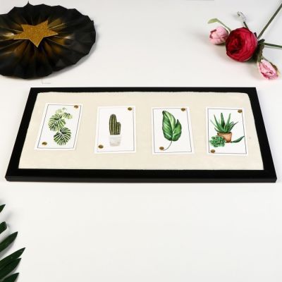 Фоторамка пластик на 4 фото 9х13 см "Бархат сливочный" 25х50 см