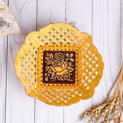 Конфетница «Розочка», 15×16×6 см, береста