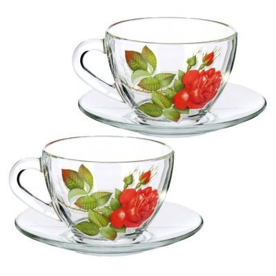 Набор чайный «Алая роза», 200 мл, 2 чайные пары в чемоданчике