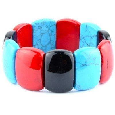 Браслет прес.Коралл, прес.Бирюза "Лилу" арт. бП1856