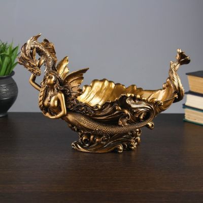 Подставка под мелочи "Дракон и русалка" 33х16х21см