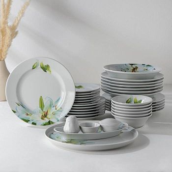 Сервиз столовый «Идиллия. Цветущая лилия», 36 предметов, 4 вида тарелок