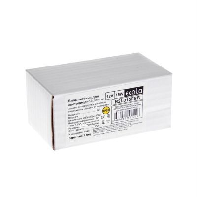 Блок питания Ecola для светодиодной ленты 12 В, 15 Вт, IP20