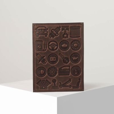 Обложка для автодокументов, с вкладышем, цвет коричневый