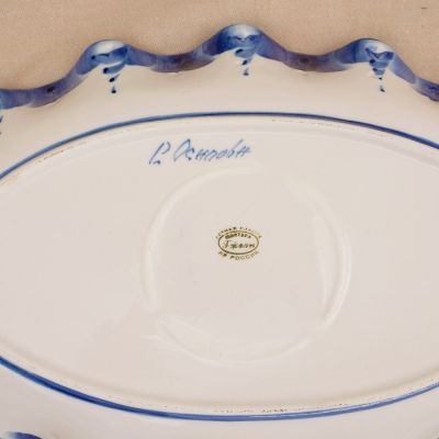 Блюдо «Ландыш», 29×20×5 см, гжель