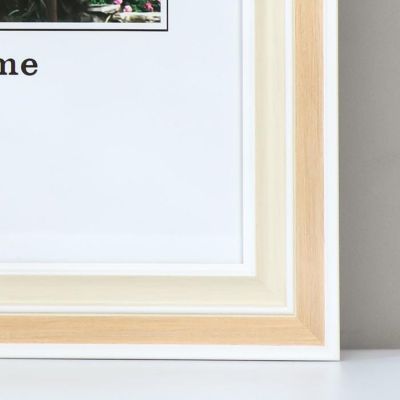 Фоторамка пластик 30х40 см "Двойной беж с белой полосой" 46,8х36,8х2 см